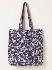 FatFace V&A | FatFace Navy Printed Reversible Tote Bag - Image 2 of 3