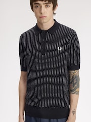 Cămașă polo tricotată Fred Perry Boucle Dot - Imaginea 3 din 5