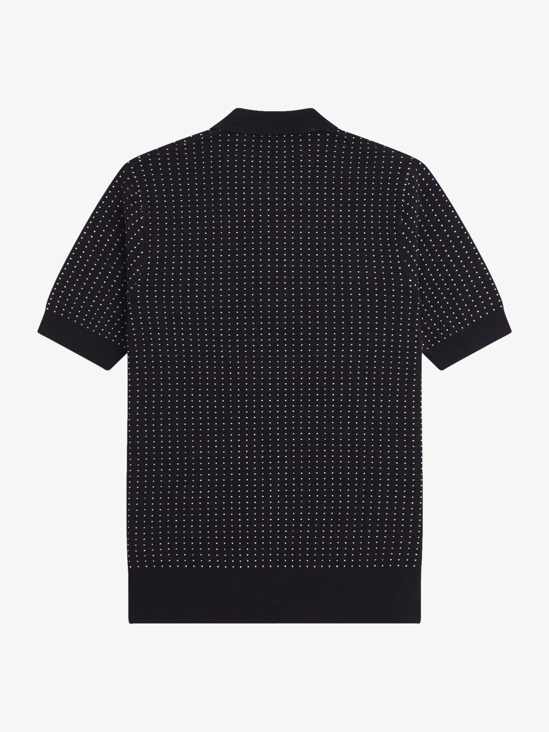 Buy Fred Perry Black Boucle Dot Knitted Polo Shirt from Next USA