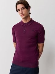 Violet - Polo en coton tricoté Fred Perry - Image 3 sur 7