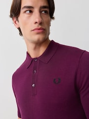 Violet - Polo en coton tricoté Fred Perry - Image 5 sur 7