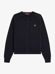 Fred Perry Black Crew Neck Cardigan - Image 4 of 5