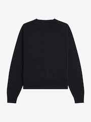 Fred Perry Black Crew Neck Cardigan - Image 5 of 5