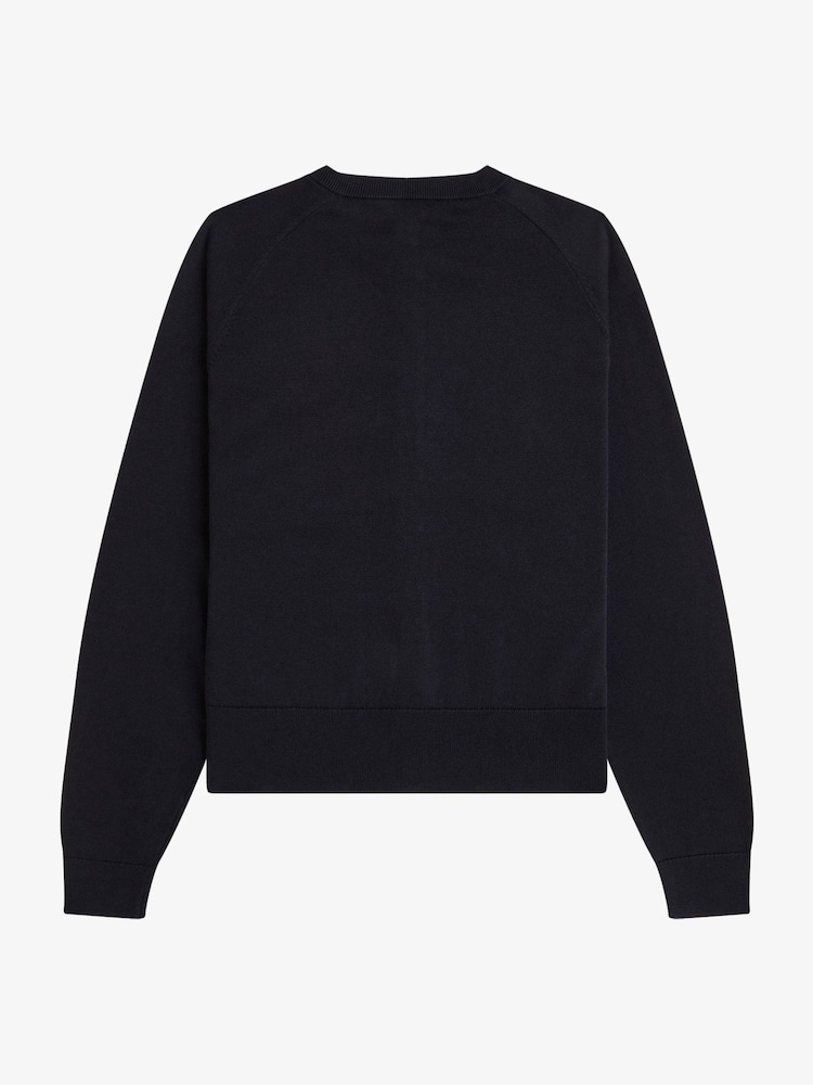 Fred Perry Black Crew Neck Cardigan - Image 5 of 5