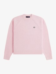 Fred Perry Pink Brushed Crew Neck Jumper - Image 4 of 5