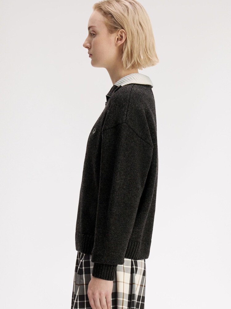 Fred Perry Grey Half Zip Jumper - Image 2 of 4