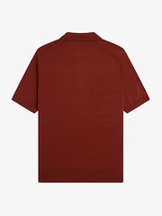 Fred Perry Dark Red Cotton Knitted Polo Shirt - Image 5 of 5