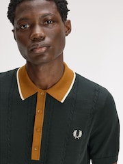 Grün - Fred Perry Cable Knit Shirt - Bild 3 von 5
