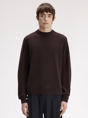 Fred Perry Brown Saddle Sleeve Jumper - Image 1 of 5