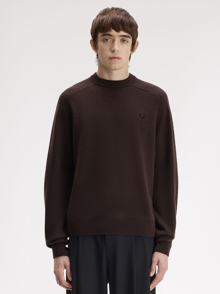 Fred Perry Brown Saddle Sleeve Jumper - Image 1 of 5