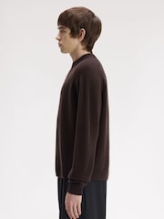 Fred Perry Brown Saddle Sleeve Jumper - Image 2 of 5