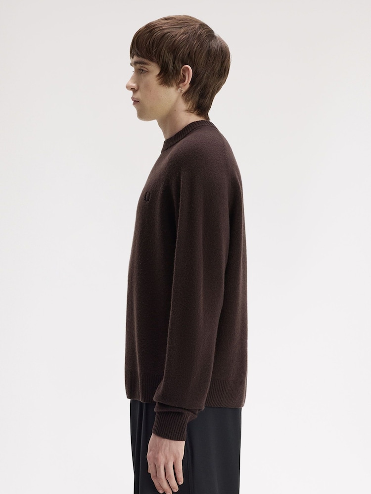 Fred Perry Brown Saddle Sleeve Jumper - Image 2 of 5