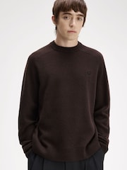 Fred Perry Brown Saddle Sleeve Jumper - Image 3 of 5