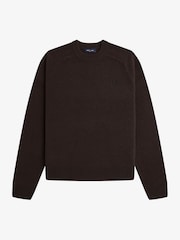Fred Perry Brown Saddle Sleeve Jumper - Image 4 of 5