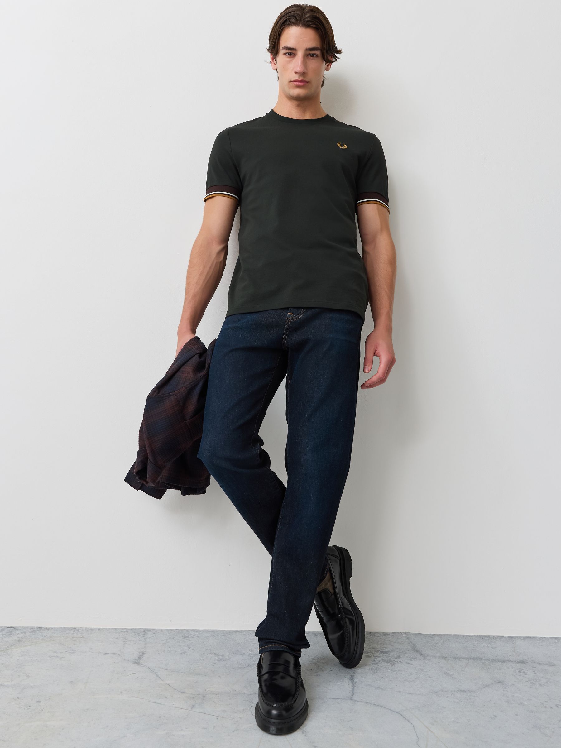 Buy Fred Perry Green Twin Tipped Cuff T-Shirt from Next USA