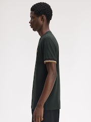 Fred Perry Green Twin Tipped  Cuff T-Shirt - Image 2 of 5