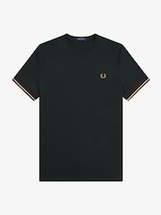 Fred Perry Green Twin Tipped  Cuff T-Shirt - Image 4 of 5