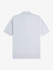 Fred Perry Sky Blue Pointelle Knitted Shirt - Image 5 of 5