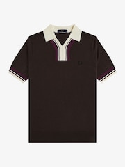 Camisa de punto con cuello abierto y ribete de Fred Perry - Imagen 4 de 5