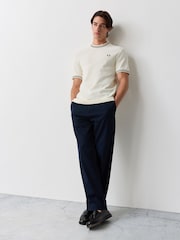 Fred Perry Natural Ribbed Jersey T-Shirt - Image 2 of 6