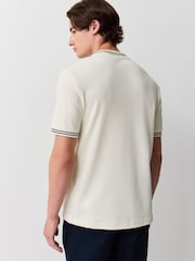 Fred Perry Natural Ribbed Jersey T-Shirt - Image 3 of 6