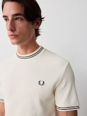 Fred Perry Natural Ribbed Jersey T-Shirt - Image 4 of 6