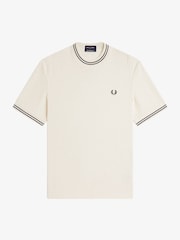 Fred Perry Natural Ribbed Jersey T-Shirt - Image 5 of 6