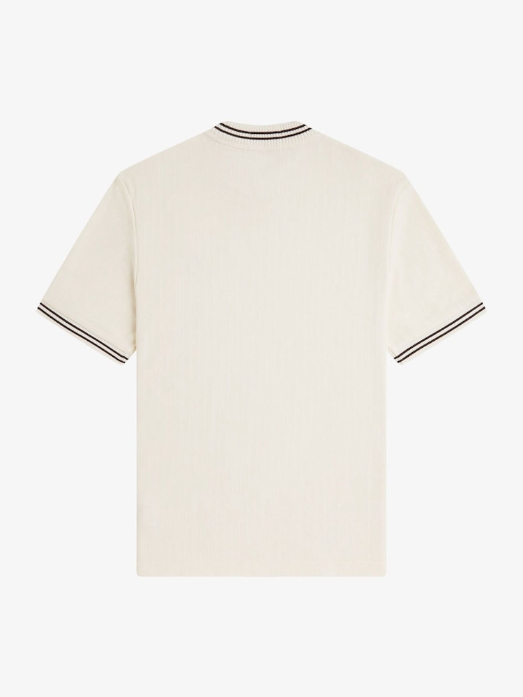 Fred Perry Natural Ribbed Jersey T-Shirt - Image 6 of 6