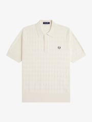 Fred Perry Natural Pointelle Knitted Shirt - Image 4 of 5