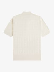 Fred Perry Natural Pointelle Knitted Shirt - Image 5 of 5