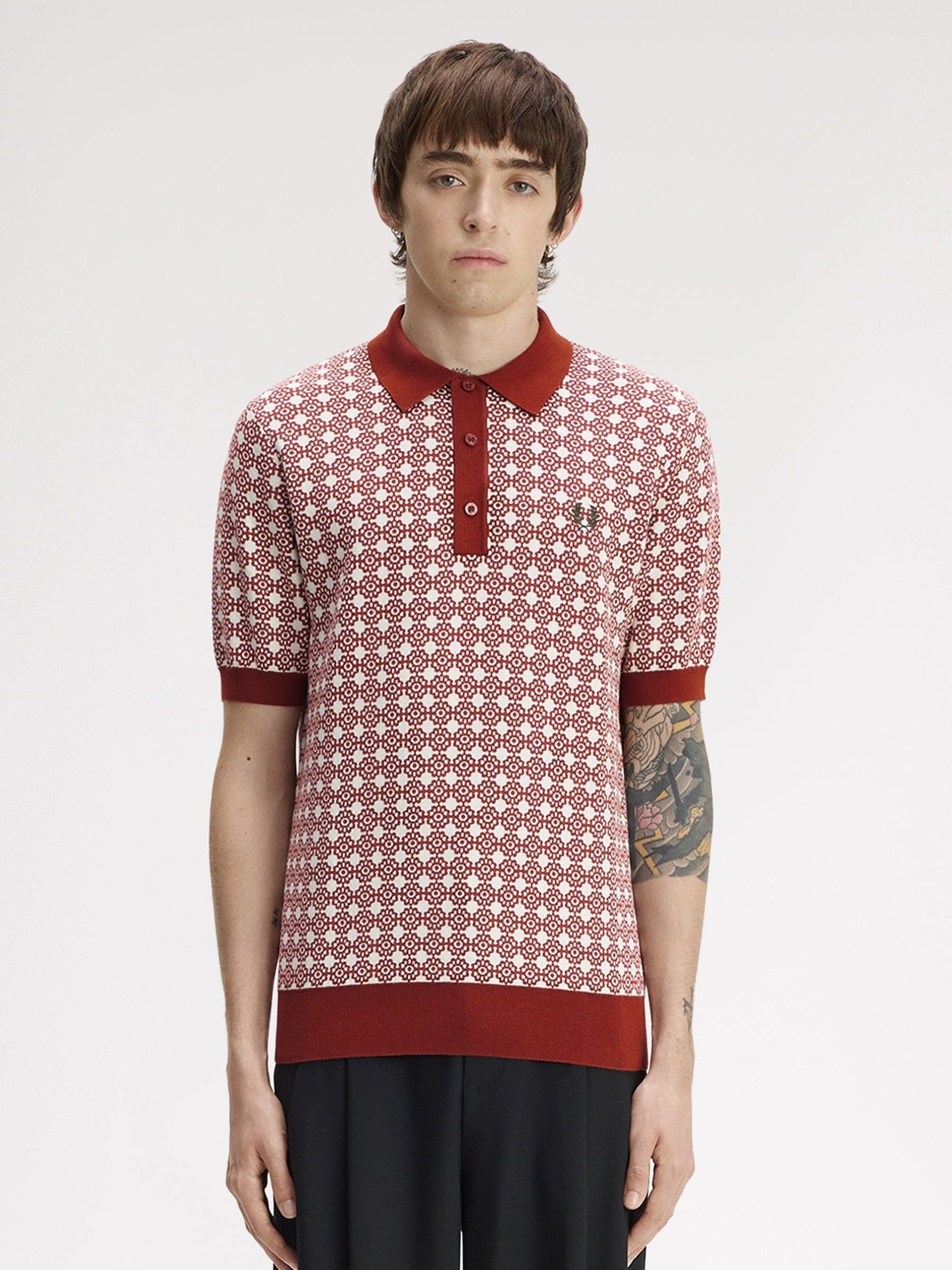 トップス FRED PERRY PLEATED BACK WOVEN SHIRT Buy Fred Perry Orange Floral Jacquard Shirt from Next USA