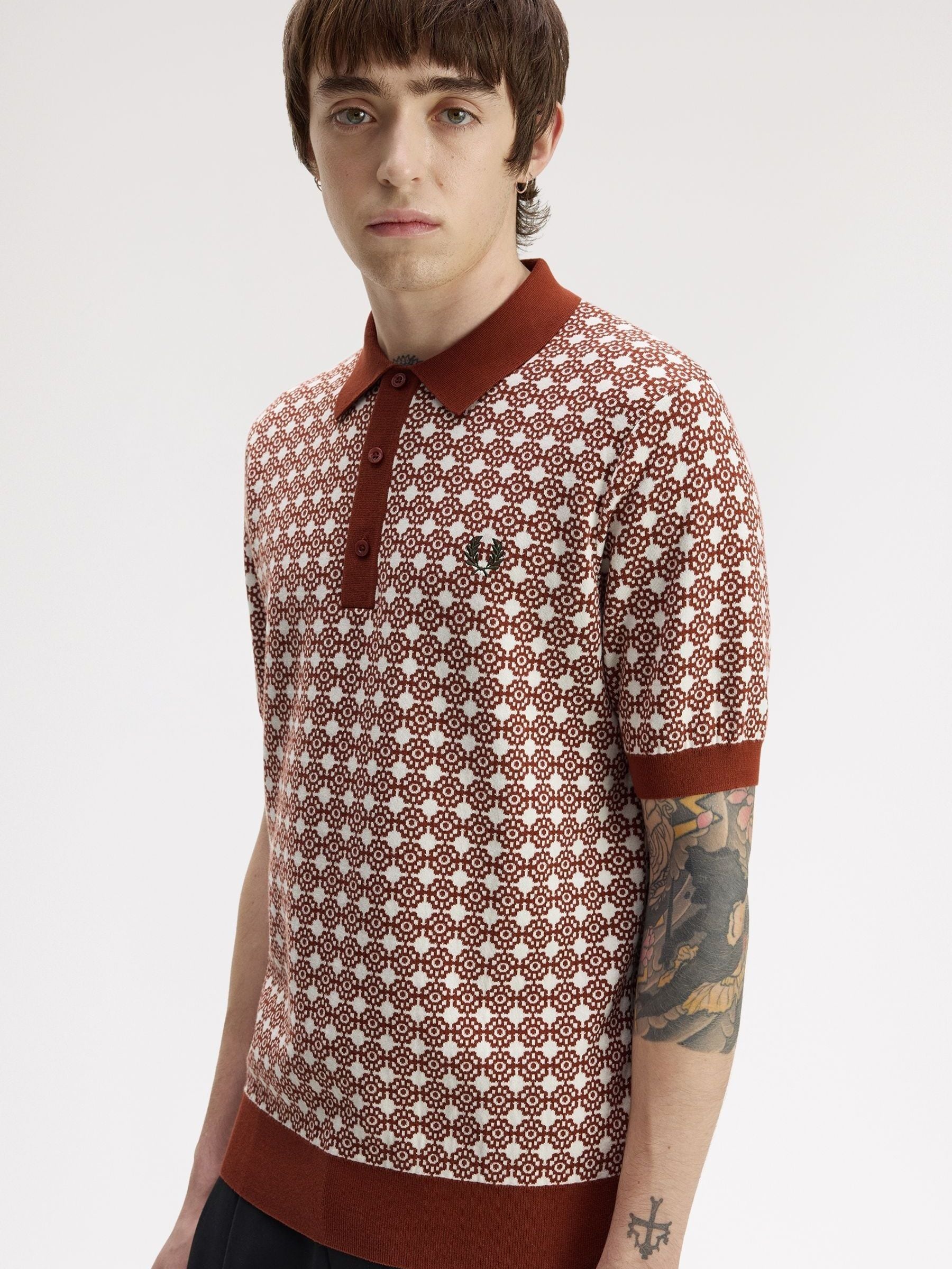 Buy Fred Perry Orange Floral Jacquard Shirt from Next USA