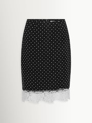 Rotate Black Laceband Polka Black Dot Pencilskirt - Image 6 of 6