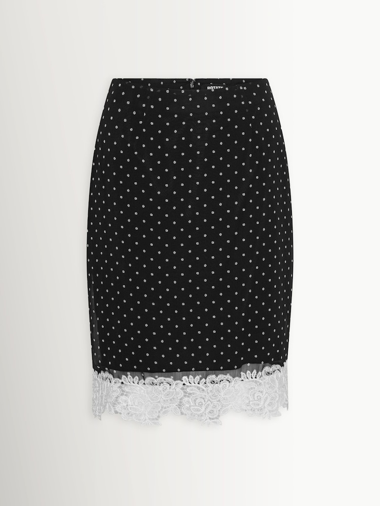 Rotate Black Laceband Polka Black Dot Pencilskirt - Image 6 of 6 Rotate Black Laceband Polka Black Dot Pencilskirt - Image 6 of 6