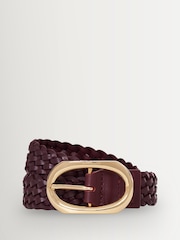 ANINE BING Red Signature Link Braided Belt - Image 1 of 4