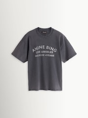 ANINE BING Black Club 1984 Black Melrose Printed Cotton T-Shirt - Image 1 of 1