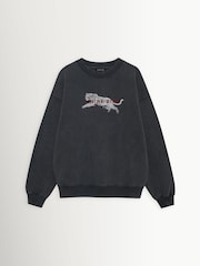 ANINE BING Black Miles Leopard Sweatshirt - Image 4 of 5