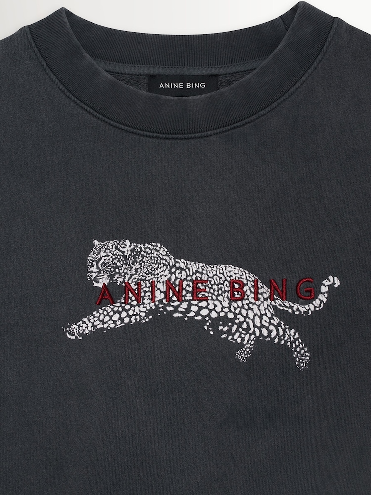 ANINE BING Black Miles Leopard Sweatshirt - Image 5 of 5
