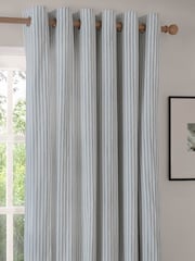 Yard Hebden Striped Cotton Blackout Eyelet Curtain - Imagen 4 de 6