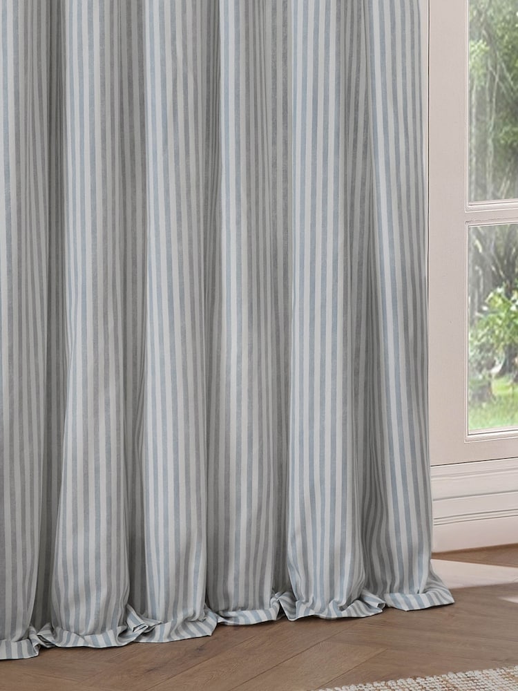 Yard Mineral Hebden Striped Blackout Eyelet Curtains - Image 4 of 4 Yard Mineral Hebden Striped Blackout Eyelet Curtains - Image 4 of 4