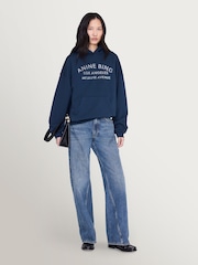 ANINE BING Blue Harvey Sweatshirt - Image 4 of 6
