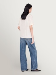 ANINE BING Ecru Jaylin Collegiate T-Shirt - Image 4 of 7