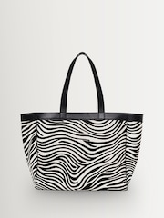 ANINE BING Black Medium Rio In Zebra Print Tote Bag - Image 2 of 5