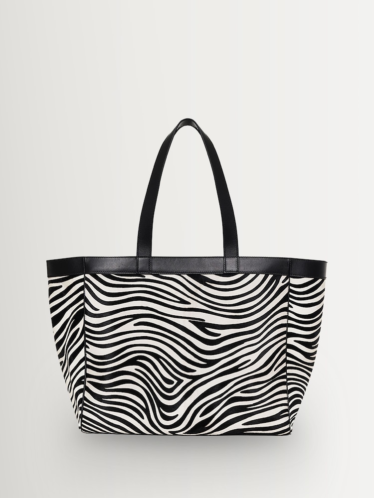 ANINE BING Black Medium Rio In Zebra Print Tote Bag - Image 2 of 5