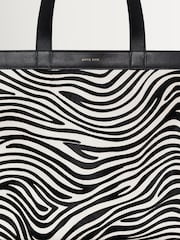 ANINE BING Black Medium Rio In Zebra Print Tote Bag - Image 4 of 5