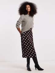 Simply Be Brown Woven Fluted Skirt - Image 1 of 4