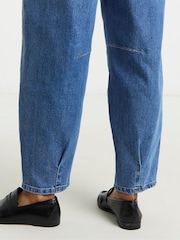 Simply Be Blue Seamed Barrel Leg Jeans - Image 4 of 4