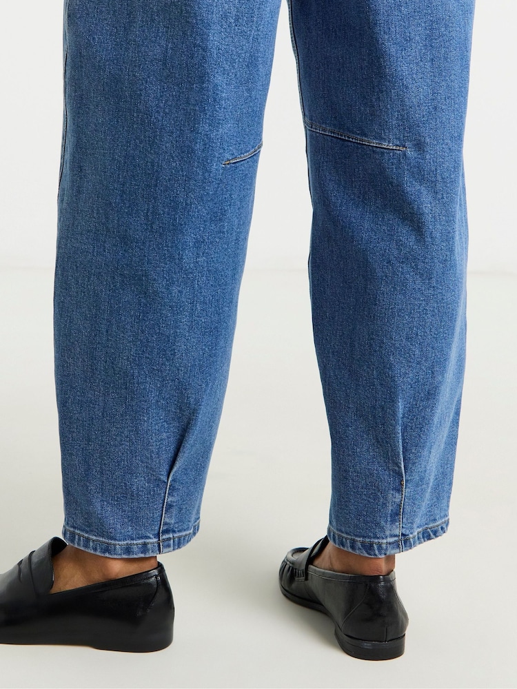 Simply Be Blue Seamed Barrel Leg Jeans - Image 4 of 4 Simply Be Blue Seamed Barrel Leg Jeans - Image 4 of 4