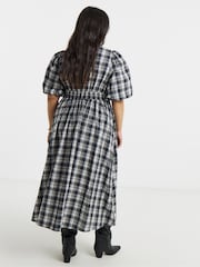 Simply Be Black Check Midi Dress - Image 2 of 4