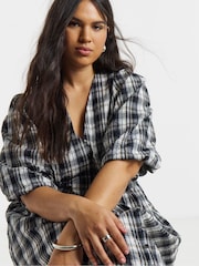 Simply Be Black Check Midi Dress - Image 4 of 4